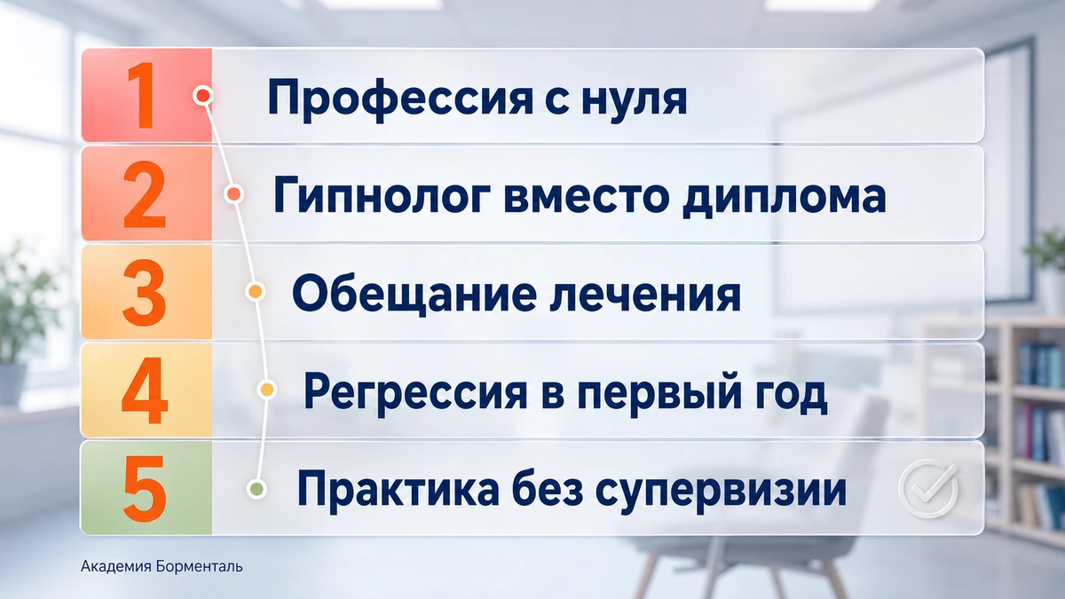 Инфографика: пять ошибок начинающих гипнотерапевтов и как их избежать