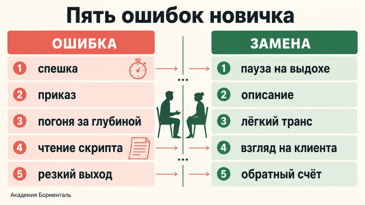 частые ошибки при наведении транса и как их исправить