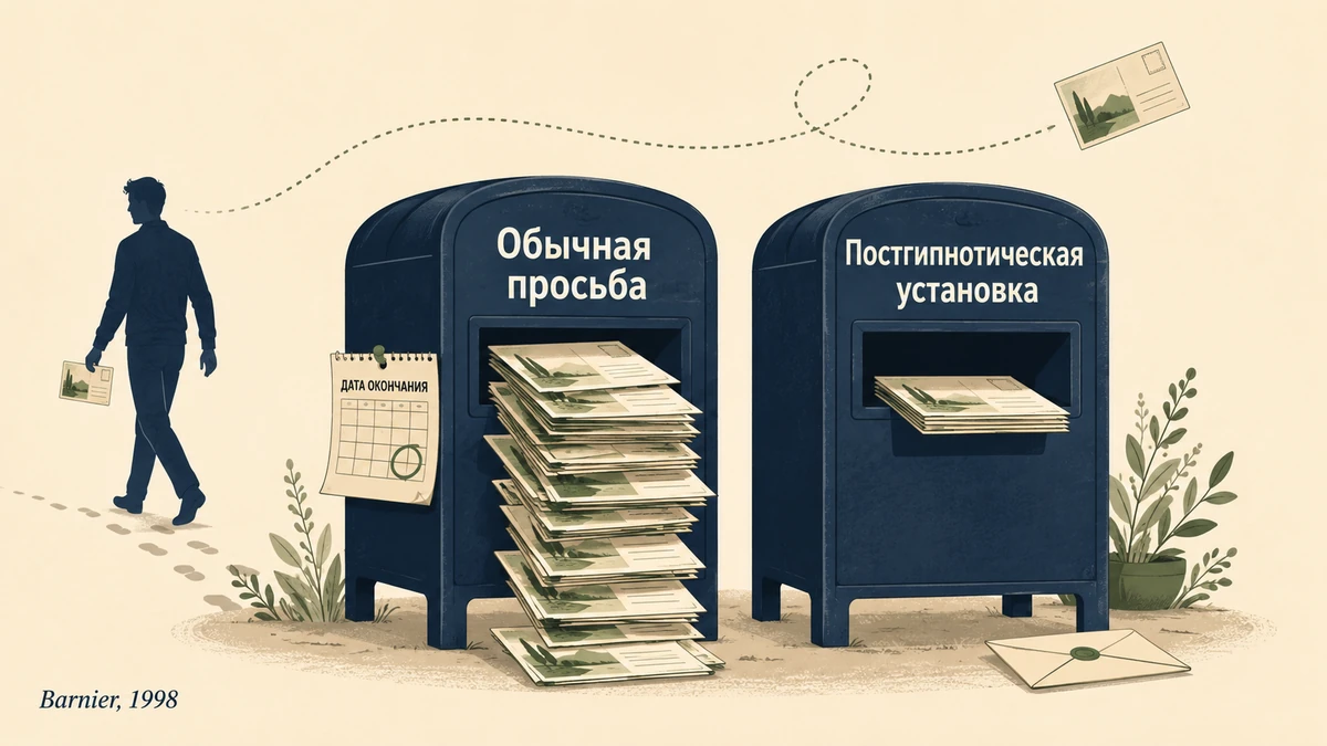Эксперимент Барнье и Макконки: постгипнотическое внушение и обычная просьба
