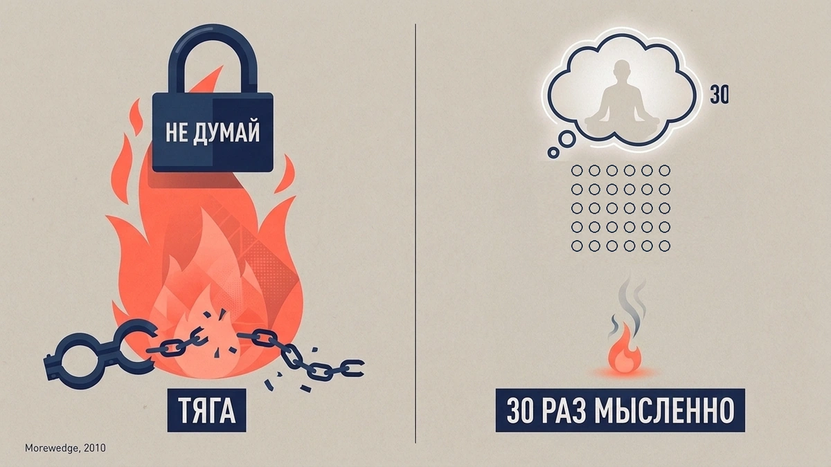 Тридцать конфет в воображении вместо запрета думать о еде эксперимент: воображаемое поедание снижает реальное потребление еды